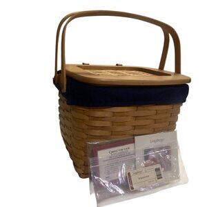 Longaberger 2002 Weekender Basket Blue Fabric Liner, Protector‎ & Insert